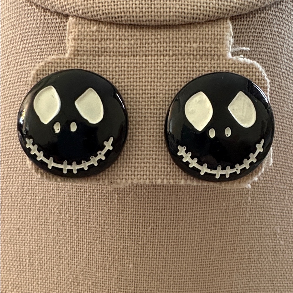 Black and White Skull Earrings